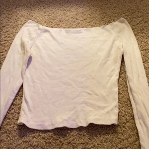 off the shoulder white long sleeve